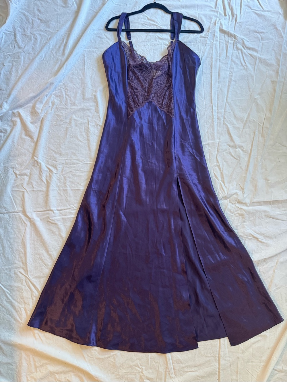 Victoria's Secret Vintage Gold Label Purple Lace Slip Maxi Dress
